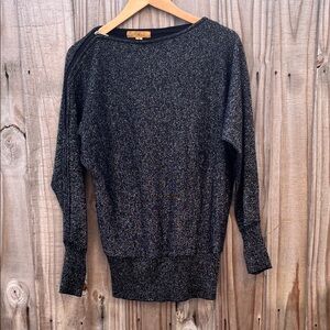 Ciel de Ju black metallic knit top